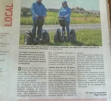 Le Progres tests the Segways at Mobilboard Villefranche-Beaujolai! S