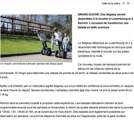 Mobilboard Luxembourg dans la presse - Le Quotidien 